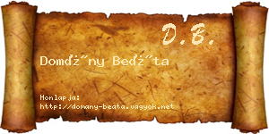Domány Beáta névjegykártya