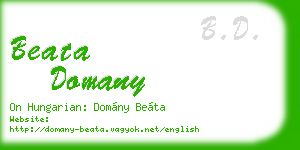 beata domany business card