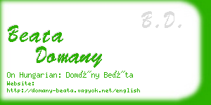 beata domany business card